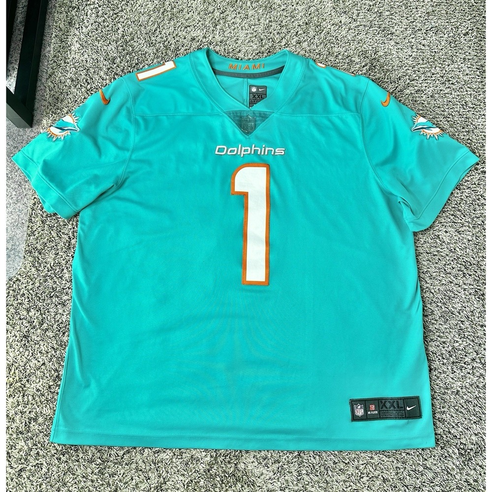 Miami Dolphins On Field All Stitched Nike Jersey Size XXL Tua Tagovailoa Aqua
